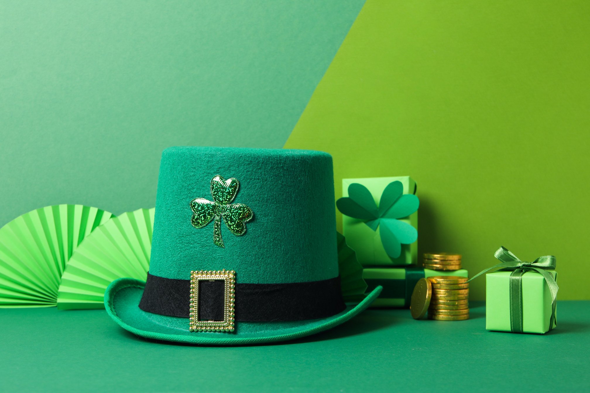 Concept of St. Patrick's Day, accessories for St. Patrick's Day